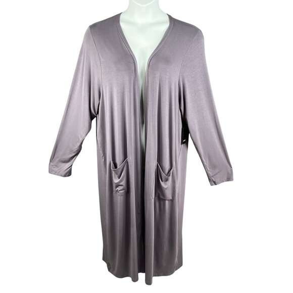 Torrid Super Soft NWT Womens 4X Purple Long Sleeves Duster Open Cardigan Pockets - Picture 1 of 13